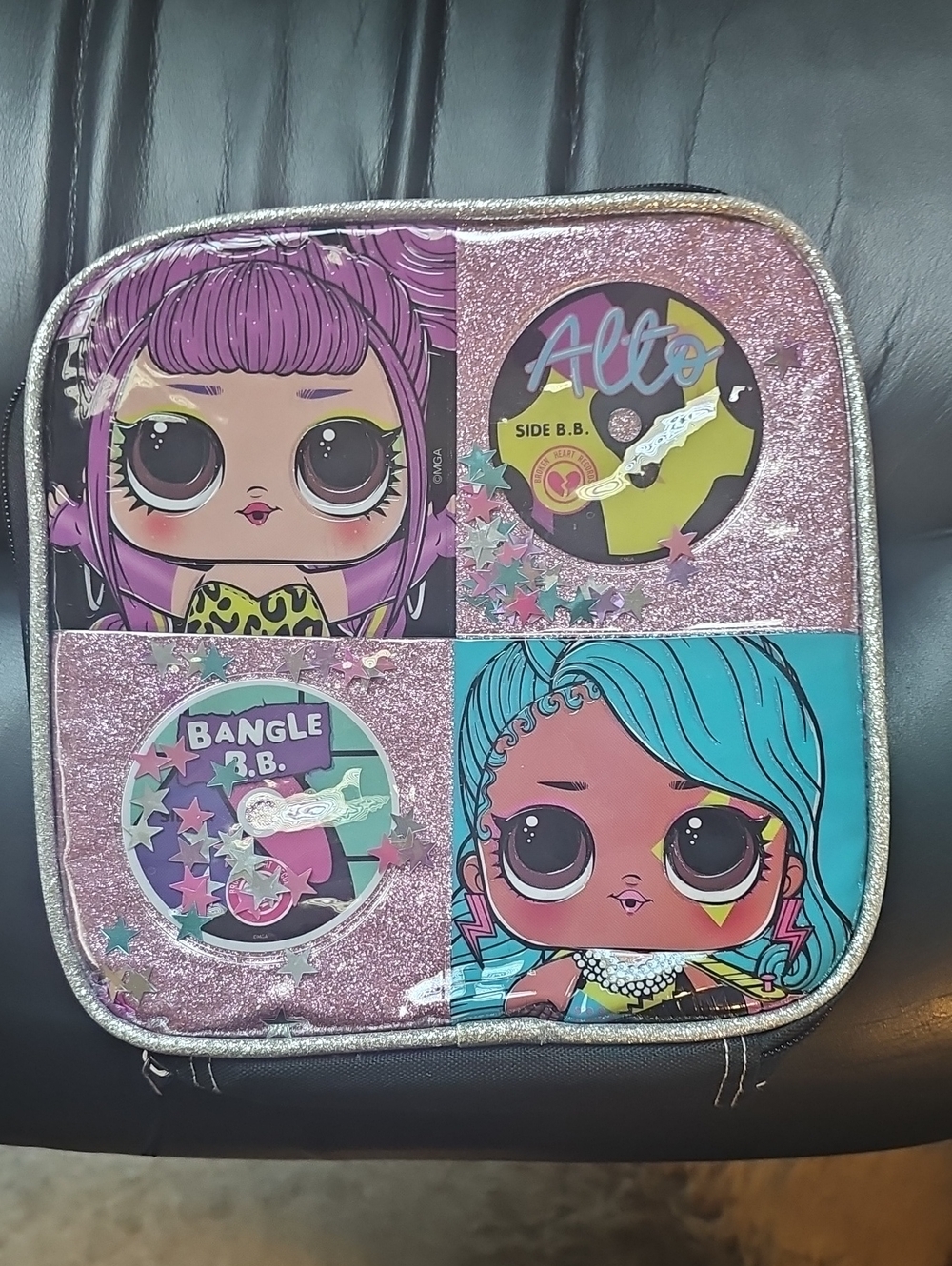 Kids Glitter Pop Doll Sequin Lunch Bag - Pink